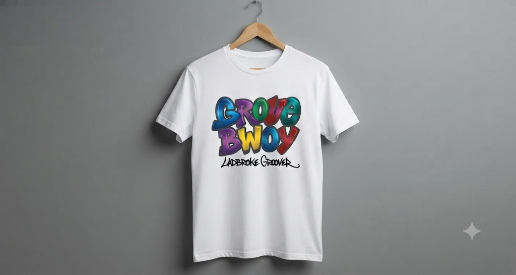 grove bwoy White & Grey T shirt