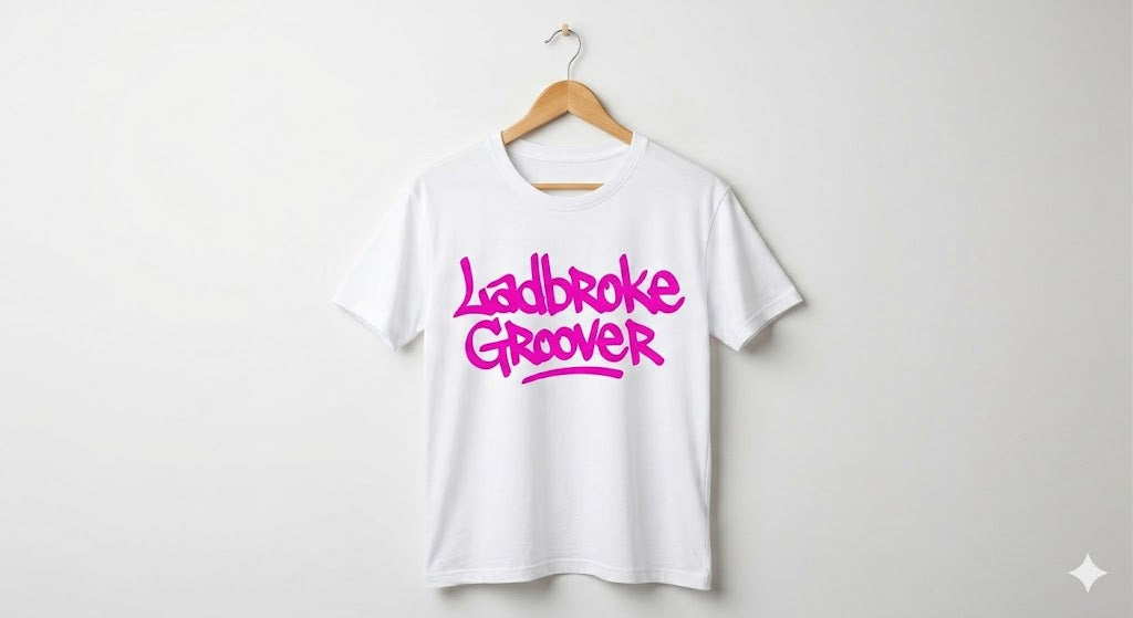 Short Sleeve pink groover White T-shirt