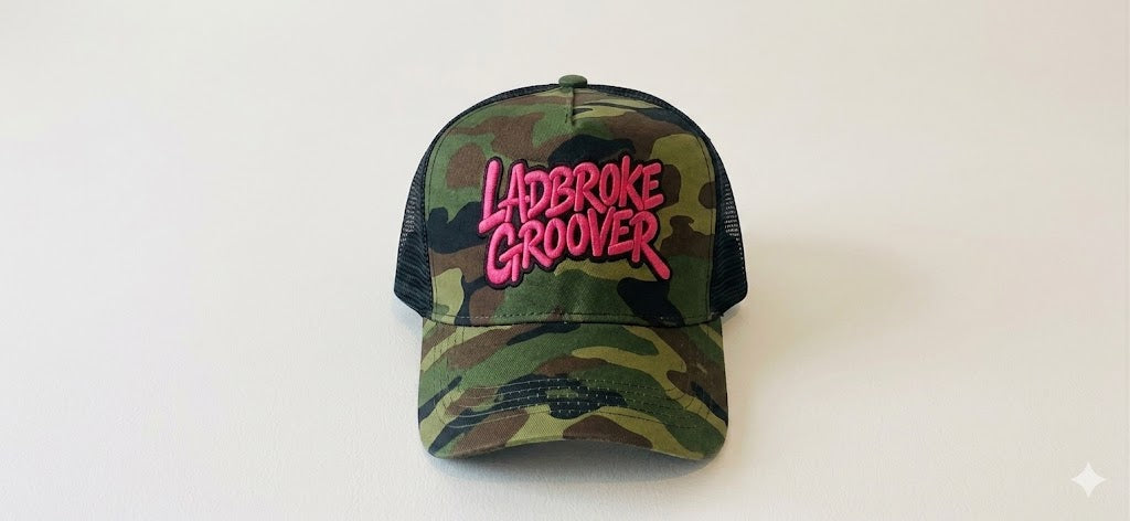 Pink embroidered Camo Ladbroke Groover Cap