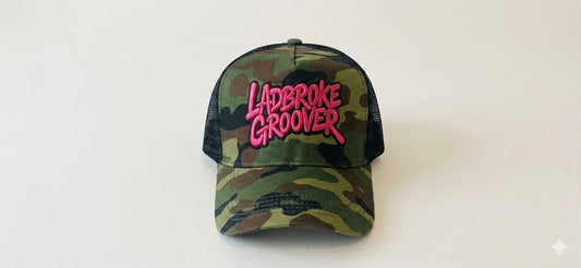 Pink embroidered Camo Ladbroke Groover Cap