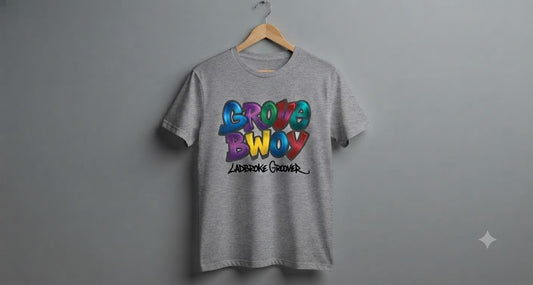 grove bwoy White & Grey T shirt
