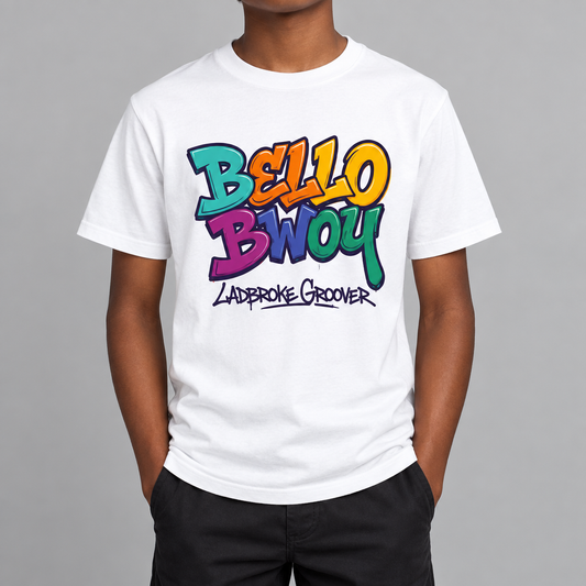 Bello  Bwoy White & Grey t shirt