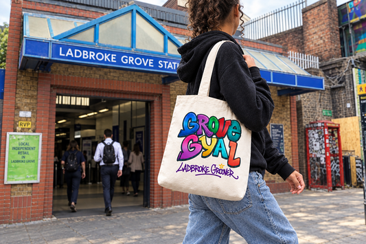 Grove Gyal tote at the referenced Ladbroke Grove station